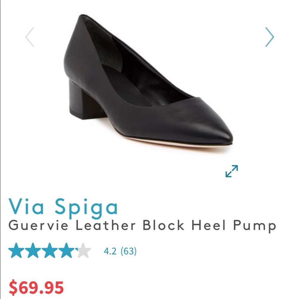 Via Spiga Guervie Leather Block Heel Pump sz. 7.5